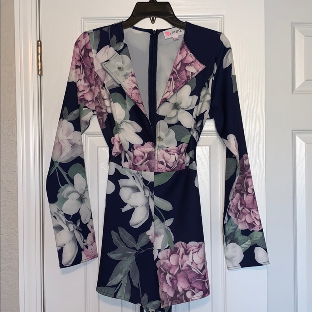 Long sleeve floral romper